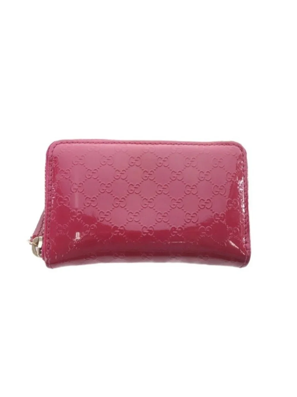 Gucci Micro Guccissima Coin Purse Wallet Zip Around GG Pattern Pink